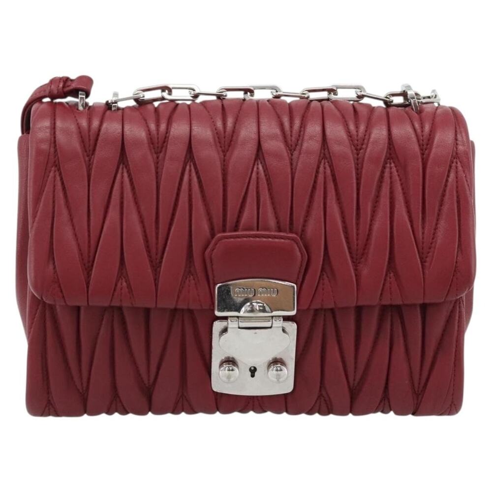 Miu Miu Matelasse Chain Shoulder Bag Red